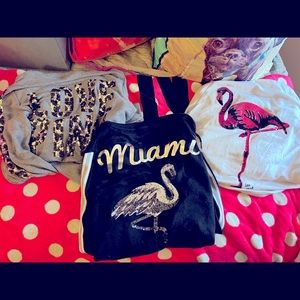 3 Vs pink bling miami leopard cheetah flamingo